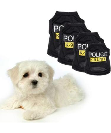 Sarekung Pet Dog Puppy Vest T-Shirt - Police Suit Cosplay Costume for Dogs | Black - Buy Online on GoSupps.com