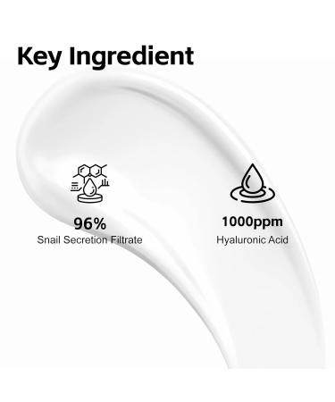 Snail Mucin Moisturizer Face Cream - 96% Hydration Daily Repair Gel for Dry Skin Wrinkle & Blemish Care - 1.76 oz - Buy Online on GoSupps.com