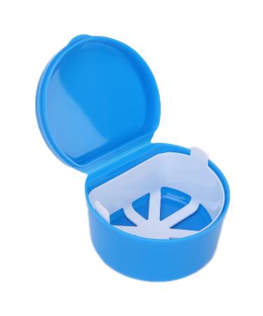 Denture Storage Container Retainer Box Clean Food Grade for Artificial Teeth for Travel at Home(Blue)