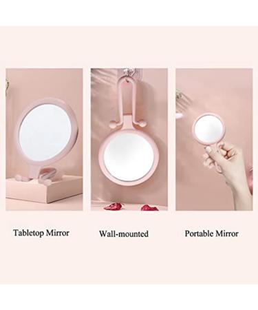 Bzwyonst 10X Handheld Magnifier Double Sided Folding Makeup Mirror Portable Handheld Mirror with Adjustable Handle(Pink) - Buy Online on GoSupps.com