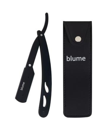 Straight Edge Razor for Men Shaving and Professional Barbers Matte Black Light Weight - Moustache & Beard Shaving - Japanese Stainless Steel (Black)