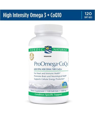 Nordic Naturals ProOmega CoQ10 - 120 Soft Gels | 650 mg EPA 450 mg DHA & 100 mg CoQ10 | Premium Fish Oil Supplement - Worldwide Shipping - Buy Online on GoSupps.com