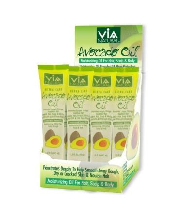VIA Natural Ultra Care Avocado Oil Concentrated Natural Oil 1.5oz - Promotes Longer Stronger Healthier Hair - 3 Pack