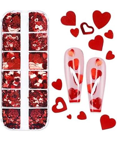 JMEOWIO Red Heart Nail Glitter - Valentine's Day Nail Art Accessories for Women & Girls | Shop Internationally! - Buy Online on GoSupps.com