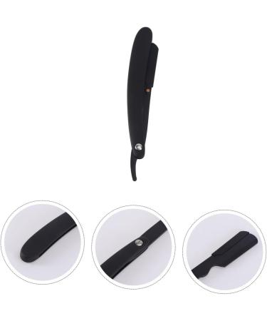 Frcolor Engraved Manual Razor Holder - Foldable Shaver & Eyebrow Razor Stand - Black 14.5x2.5cm | Premium Man Tool Handle - Buy Online on GoSupps.com