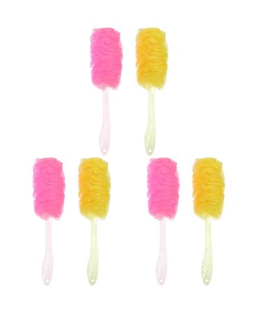 minkissy 6 Pcs Long Handle Bath Brush Bath sponges for Shower loofah Dish Sponge Handle Shower Puff sponges for Bathing Body Shower Puff Shower loufah Sponge loofah sponges Scrub Frosted 43x12cmx3pcs