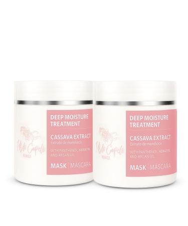 I Belli Capelli Venice Cassava Extract & Argan Oil Hair Mask - Anti-Frizz Keratin Hair Treatment for Dry Damaged Hair - Anti Breakage Hair Products for Women Moisturizing Repairing - 2x 17.6oz