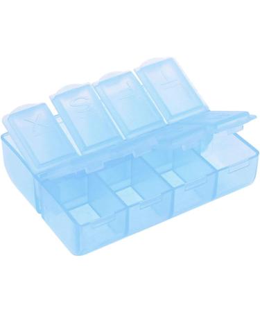 uxcell 8 Compartment Pill Organizer Box - Blue | Portable Gadget Storage | 7.3cm x 5.8cm x 2cm | International Shipping Available - Buy Online on GoSupps.com