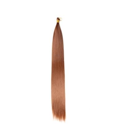Feather Hair Extension 2 pcs Long Bone Straight Synthetic Hair Extension Easy Silky Bulk Crochet Braid Bundle Pre Stretched Fiber Braiding (Color : 30 Size : 22inches) 22inches 30