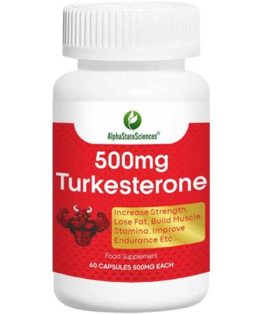 AlphaStateSciences Pure Ajuga Turkesterone 500mg - 60 Capsules, 10% Standardized Turkesterone - Buy Online on GoSupps.com