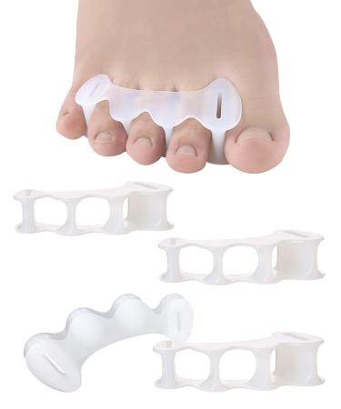 2Pairs Toe Separators Toe Spacers for Women Men to Correct Bunion, Relieve Feet Pain, Foot Alignment, Toe Straighteners for Hammertoes, Plantar Fasciitis (M, Women Shoe Size 9-12.5, Men: 7-11)