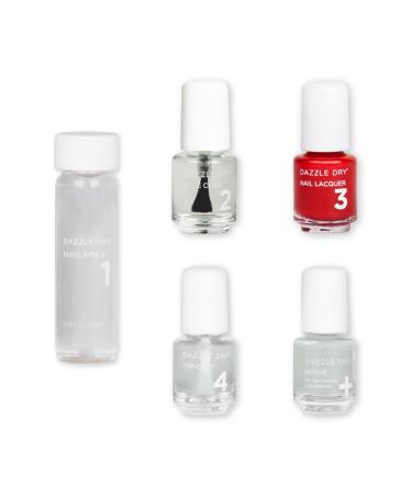 Dazzle Dry Mini Kit 4 Step System - Rapid Red  a classic true red. Full coverage cream. (5 Piece Kit)