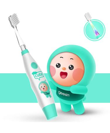 Kids& Baby Toothbrush Electric Sonic Battery Powered with Smart Timer and Colorful LED, Baby &Kids Electric ToothbrushesBaby Sonic Toothbtush (Blue, Toothbrush) Blue TOOTHBRUSH