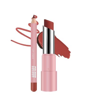 Tinted Lip Balm - Waterproof Lip Moisturizer Nourishing Matte Balm Non-Sticky Care for Chapped Lips for Women