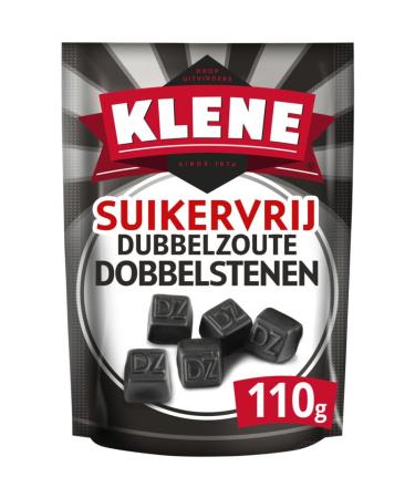 KLENE Suikervrij Dubbelzoute Dobbelstenen I Sugar Free I Liquorice Double Cube I 110 g