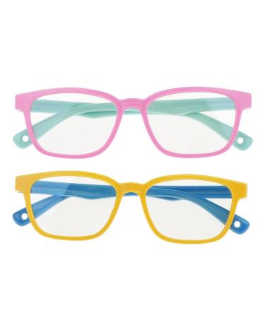 F Fityle Set of 2 Blue Light Filter Glasses 3-8 Years Lightweight Computer Glasses PC Gaming Glasses Children's Eyes