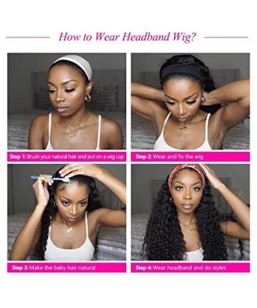 Feibibin 12 Inch Real Hair Headband Wig - Natural Curly Style for Black Women - Buy Online on GoSupps.com