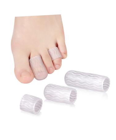 Healifty Silicone Toe Sleeves 5 Pairs Silicone Gel Thumb Protector Silicone Toe Sleeves s Toe Sleeve for Trigger Finger Cot Orthotics Finger Guard Transparent Running Shoes
