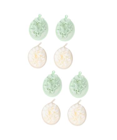 FOMIYES 8 pcs Pure Color Bath Flower Bath Ball Foam Loofah Sponge Shower Sponge Puff Pouf Oval Body Cleaning Shower loofah Bath Sponge Swirl sponges for Bathing Bath Pouf Mesh Shower Stool 1 Count (Pack of 1)