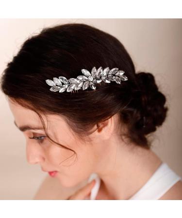 BERYUAN Women Crystal Flowers Hair Comb Teardrop Rhinestone Hair Comb for Wedding Women and Girls Hair Comb Slide Bride Hair Accessories for Brides Bridemaids (AB) - Buy Online on GoSupps.com