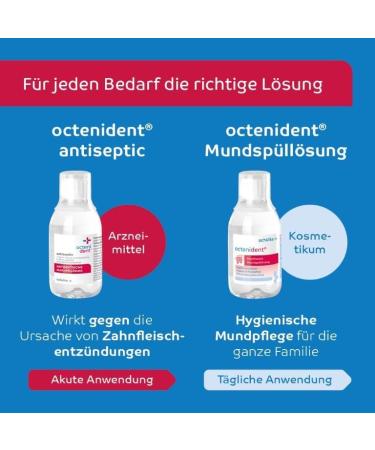 Octenident Antiseptic Mouthwash - Fast-Acting 250ml Bacterial Reducer Chlorhexidine-Free Solution - Buy Online on GoSupps.com