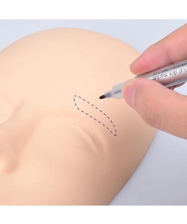 10Pcs Makeup Positioning Marker Pen Surgical Skin Mark Tool Microblading Marker Pen with Paper Ruler Quick Drying Marker - Buy Online on GoSupps.com