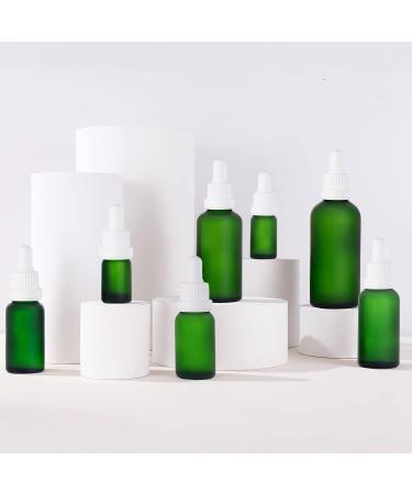 Zeoabsy 6-Pack 50ml Frosted Green Glass Pipette Bottles - Essential Oils & Aromatherapy Drip Bottles with White Lock Pipette Ring Empty Clear Glass Bottles for Home Use - Buy Online on GoSupps.com