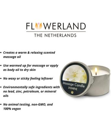 FLOWERLAND Massage Candle - Hydrating Massage Oil for Couples & Home Spa | Natural Vegan Jasmine 200ml - Buy Online on GoSupps.com