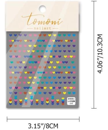Mini Embossed DIY Colorful Love Heart Valentine's Day Nail Stickers Nail Decals(B) - Buy Online on GoSupps.com