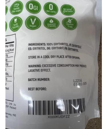 NKD Living 100% Natural Erythritol 1 Kg (2.2 lb) Granulated Zero Calorie Sugar Replacement - Buy Online on GoSupps.com