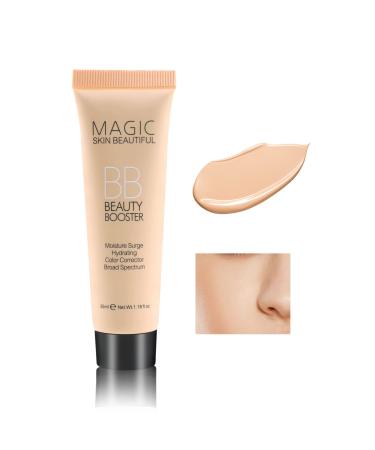 Boobeen Hydrating BB Cream, Full-Coverage Foundation&Concealer, Color Correcting Cream, Tinted Moisturizer BB Cream for All Skin Types - Evens Skin Tone (Ivory white)