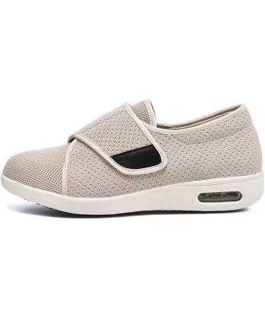 Men's Adjustable Wide Width Diabetic Shoes - Non Slip Velcro Sneakers for Swollen Feet - Beige - Size 10 - Buy Online on GoSupps.com