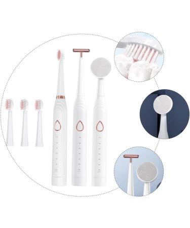 Gatuida Electric Toothbrush Set - Waterproof USB Charging Face Massage & Oral Hygiene Kit | Child-Friendly White ABS - Buy Online on GoSupps.com