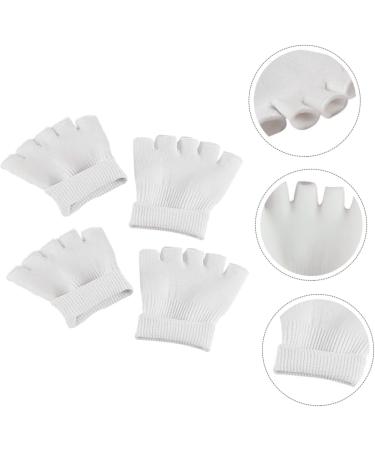 Ipetboom 2 Pairs Five Toe Half Socks Toe Spacers for Feet Heel Sleeves Toe Socks Toeless Socks Pedicure Sock Half Foot Socks Toe Spacer Socks Gelt Cosmetic Latex Silk White Fish Mouth Socks - Buy Online on GoSupps.com