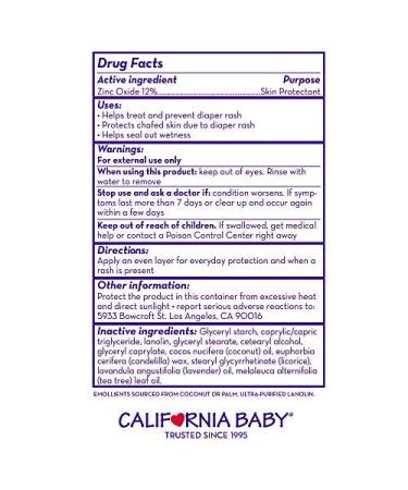 California Baby Calming Diaper Rash Ointment | USDA-Certified Bio-Based Formula | Lavender Scent | Allergy-Friendly | 2.9 oz Baby Diaper Rash Cream - Buy Online on GoSupps.com