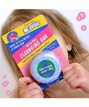 Mr. Bubble Original All-in-One Cleansing Bar - Body & Face Wash + Shampoo & Conditioner with Shea Butter & Strawberry Extract - International Shipping Available - Buy Online on GoSupps.com