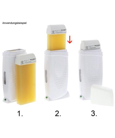 Kosmetex Waxing Set Azulen - 6x Roll-On Wax Cartridges Warmer Fleece Stripes & After Wax Oil - Ultimate Hair Removal Kit - Buy Online on GoSupps.com