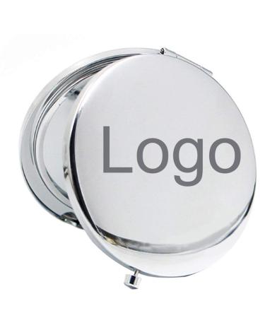 Meliya Personalized Engraved Makeup Mirror Women Girls Compact Carry-on Travel Mirror Mothers Day Valentines Gift Round(6.5cm)