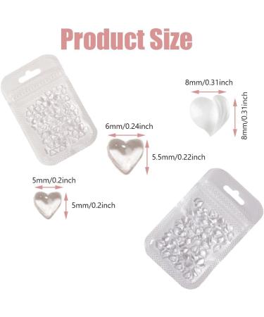 250 PCS 3D Heart Nail Art Charms Flatback Heart Nail Rhinestones Clear Acrylic Heart Nail Gems for Women Girls Nail Art Design DIY Craft Manicure Accessories - Buy Online on GoSupps.com
