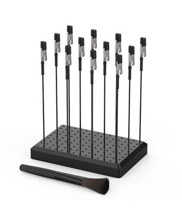 Painting Stand Base Holder and 12PCS Alligator Clip Sticks Set (with Durable Rubber Tips) Modeling Tools for Airbrush Spray  for Gundam Hobby Model Parts Assemble  for DIY Card Photo Memo  BC1201