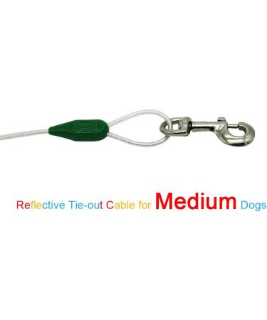 Petest Reflective Traction Rope for Medium Dogs - 4.5m 27kg (60lbs) | Dark Green/Silver - Buy Online on GoSupps.com