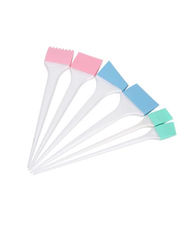 6Pcs Hair Dyeing Brush Set with Large Medium Small Brushes for Salon Style Dyeing Detachable Silicone Brush Head Long Handle