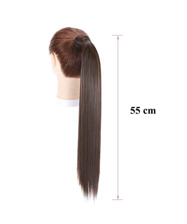Ponytail Clip-in Braid Extension Hairpiece - 55cm Dark Brown Realistic Hair Extensions - Buy Online on GoSupps.com