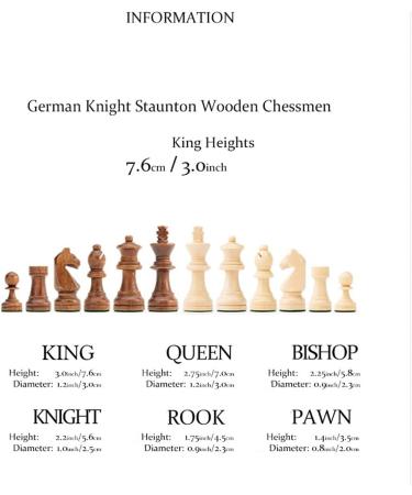 Chess Set Walnut and Checkers Set with Folding Wooden Gift Travel Chess Decor Chess Pieces (Size : 15inch) (15inch) - Buy Online on GoSupps.com