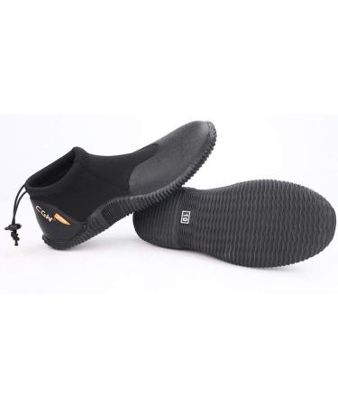 YIKANG Diving Boots Neoprene Wetsuit Scuba Booties with Anti-Slip Rubber Sole for Water Sports Low Top 3mm Shoe (Mens 10/Womens11) Mens 8/Womens9