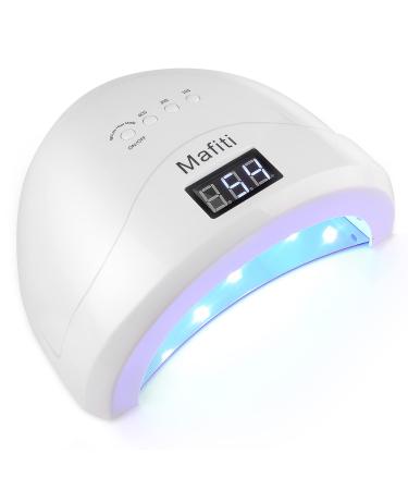 mafiti UV LED Nail Lamp, Nail Dryer 48W Gel Nail Polish UV LED Light with 4 Timers Professional for Nail Tools Accessories,Portable Nail Dryer for Salon & Home White