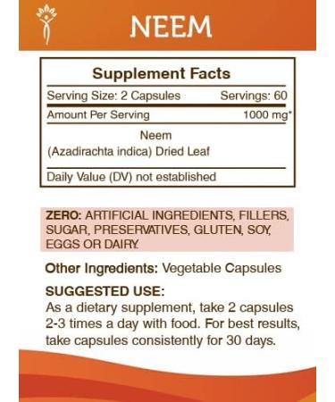 Secrets of the Tribe Neem 120 Capsules Made with Vegetable Capsules and Neem Azadirachta Indica Cleansing and Body Detoxification (120 Capsules) 120 Count (Pack of 1) - Buy Online on GoSupps.com