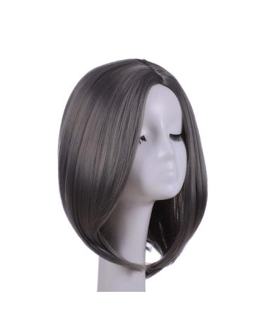 Short Grey Bob Wig for Women | Synthetic Curly & Straight Hairstyles | Perfect for Cosplay & Party | 50s-80s Retro Style - Buy Online on GoSupps.com
