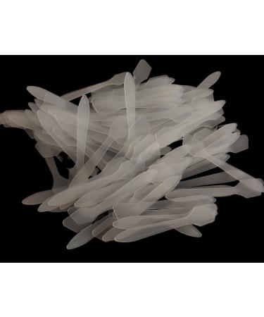 Translucent Frosted Tip Makeup Spatula - Mini Cosmetic Mask Spoon 100 Pack Disposable Facial Cream Mixing Tool for Beauty DIY - Buy Online on GoSupps.com