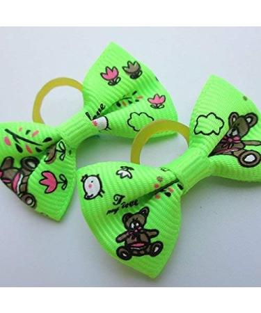 Chenkou Craft 50pcs/25pairs Puppy Yorkie Dog Hair Bows: Mix Colors & Patterns for Pet Grooming - Dog Accessories with Rubber Bands - Buy Online on GoSupps.com